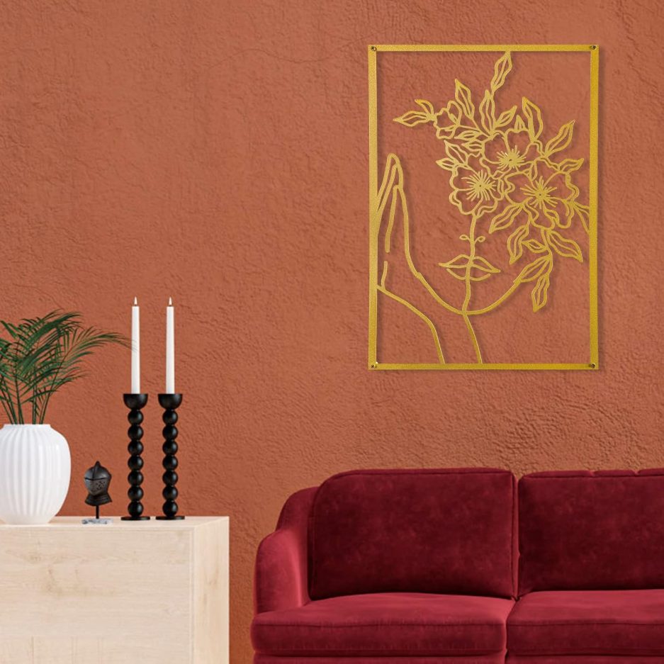3 Pcs Gold Wall Decor Above Bed Minimalist for Living Room Metal Line Art - Female Body, Gold Room Decor for Bedroom Modern Wall Art for Indoor 15inch - Image 2