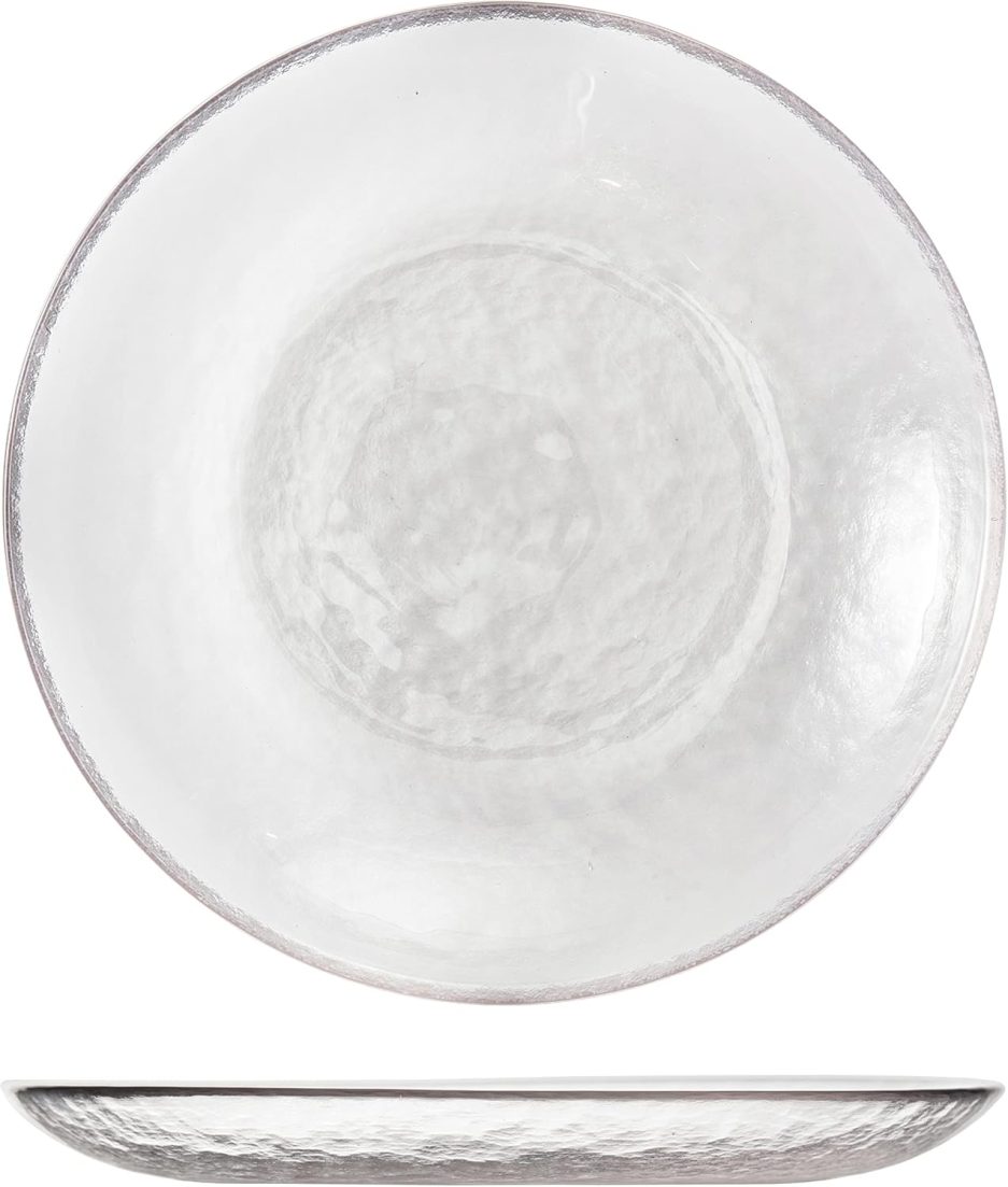 FORTESSA Los Cabos Tableware, 16-Piece Glass Dinnerware Set with 4 Dinner Plates, 4 Salad Plates, 4 Coupe Bowls and 4 Cereal Bowls, Dishwasher-Safe Glass Plate Set, Clear - Image 2