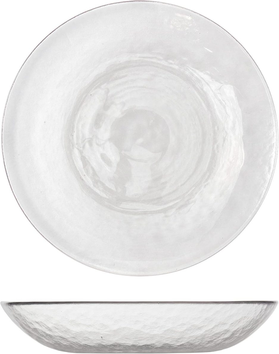 FORTESSA Los Cabos Tableware, 16-Piece Glass Dinnerware Set with 4 Dinner Plates, 4 Salad Plates, 4 Coupe Bowls and 4 Cereal Bowls, Dishwasher-Safe Glass Plate Set, Clear - Image 3