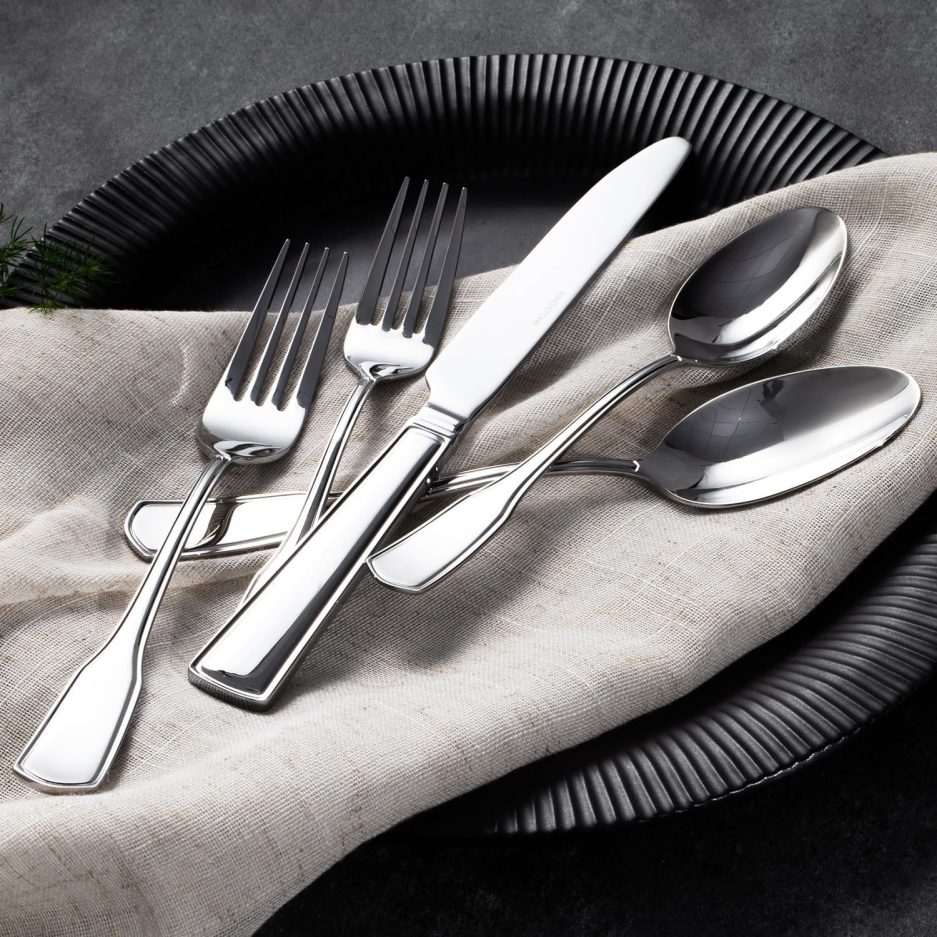 KINGSTONE 40-Piece Silverware Set, 18/10 Stainless Steel Flatware Set for 8, Tableware Cutlery Set, Utensil Sets for Home Restaurant, Mirror Finish, Dishwasher Safe - Image 6